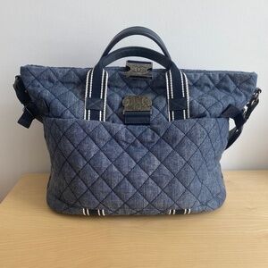 Chanel large denim tote bag